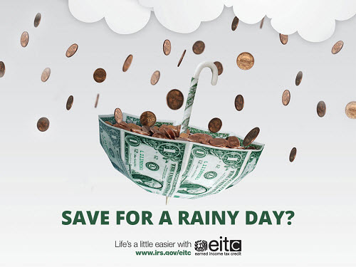 This is a picture of saving. The picture shows a money umbrella with pennies as the rain. 